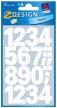Avery etiketten cijfers 0-9 groot wit - Waterbestendige folie - Pak van 2 vel