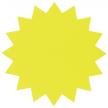 Folia etiketten in fluokarton 18cm fluo geel sterren 
