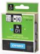 Dymo D1 tape - labelstrook 6mm x 7M zwart/wit