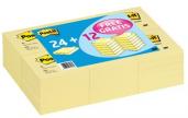 Post-it zelfklevende notes 76 x 76 mm geel - 24 + 12 GRATIS