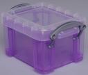 Really Useful Boxes transparante opbergdoos 0,14 liter paars