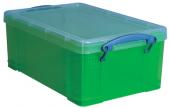 Really Useful Boxes® transparante opbergdozen 9 liter groen