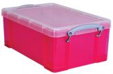 Really Useful Boxes® transparante opbergdozen 9 liter roze