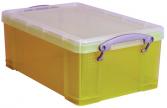 Really Useful Boxes® transparante opbergdozen 9 liter geel