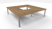 Tmeeting 1 vergadertafel MG1EC06 270x270 cm (voor 16 plaatsen)