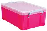 Really Useful Boxes® transparante opbergdozen 9 liter helroze