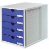 Han burobox met 5 gesloten laden blauw