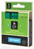 Dymo D1 tape - labeltape 12 mm x 7M zwart/groen