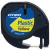 Dymo LetraTag tape - labelcassette 91202 - 12 mm x 4 M - zwart/geel plastic