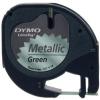Dymo LetraTag tape - labelcassette 91208 - 12 mm x 4 M - zwart/metallic groen