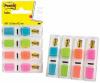 Post-it® Index tabs Smal 12x43 mm - Turkoois, lichtgroen, oranje en roze