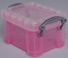 Really Useful Boxes transparante opbergdoos 0,14 liter roze