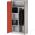 Bisley garderobe draaideurkast Basic lichtgrijs/rood