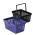 Shopping basket / winkelmand 19 liter zwart-blauw - Set van 6 stuks