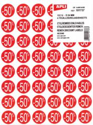Agipa kortinglabel -50% rood - Set van 10 pakken