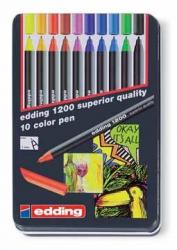 Edding viltstift e-1200 - metalen doos van 10 stuks in geassorteerde kleuren