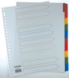 Class'ex tabbladen uit wit karton 170 g/m² met 10 gekleurde tabs 