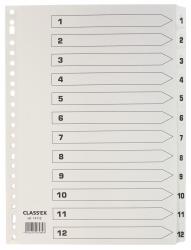Class'ex numerieke tabbladen grijs set 1-12
