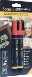 Securit krijtmarker medium rood - blister met 2 stuks