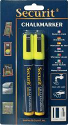 Securit krijtmarker medium geel - blister met 2 stuks 