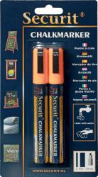 Securit krijtmarker medium oranje - blister met 2 stuks 