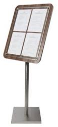 Securit informatie display Glass Star formaat 4 x A4 - Noten 