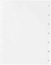 5Star numerieke tabbladen A4 uit witte PP set 1-7