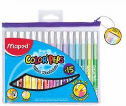 Maped Viltstift Color'Peps - 15 stiften in plastic etui met ritssluiting