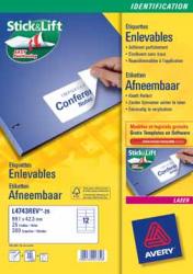 AVERY afneembare witte etiketten 96x50mm