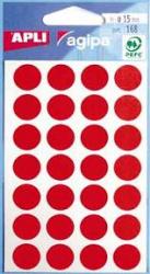 Agipa ronde etiketten rood, diameter 15 mm