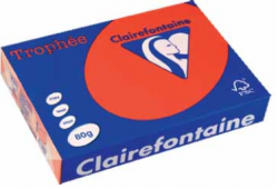 Clairefontaine gekleurd papier Trophée Intens A4 80 g/m² koraal rood
