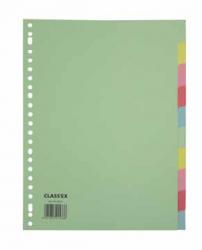 Class'ex tabbladen A4 uit gekleurd manilla karton 10 tabs