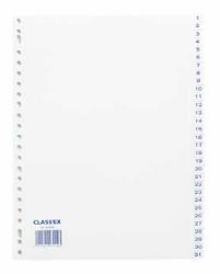 Class'ex tabbladen numeriek 1-31