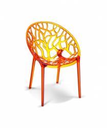 Stapelbare Designstoel Crystal oranje
