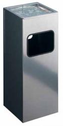 Durable vuilbak met asbak vierkant zilver 