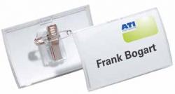 Durable badge met combiclip Click Fold ft 40x75 mm