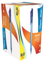 Papermate balpen InkJoy 100 RT blauw - 80 + 20 GRATIS