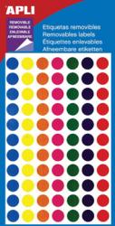  Apli verwijderbare etiketten ass. kleuren - Cirkels 8 mm  