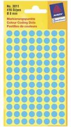 Avery ronde etiketten blauw, Ø 8 mm