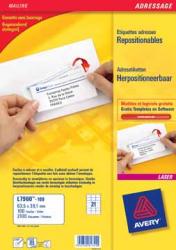 AVERY herpositioneerbare etiketten 63x38mm