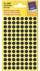 Avery ronde etiketten zwart, Ø 8 mm