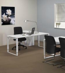 Bureautafel met aanbouwtafel links