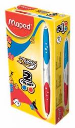 Maped 2-kleuren balpen Twin Tip rood en blauw