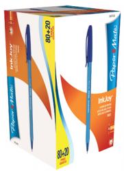 Papermate balpen InkJoy 100 blauw - 80 + 20 GRATIS