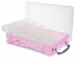 Really Useful boxes gekleurde transparante opbergdozen 4 liter roze