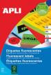 Apli fluo etiketten Geel - Formaat 99,1 x 67,7 mm - Doos van 160 etiketten