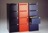 Bisley hangmappenkast 4 laden zwart-rood-blauw