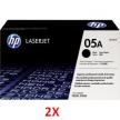 HP dubbelpak CE505A - HP 05A toner cartridge zwart origineel