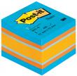 Post-it® Mini kubussen 51x51 mm ass. kleuren blauw/oranje 