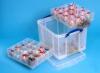 Really Useful Boxes Kerstmis box 35l transparant - 6 opbergdozen